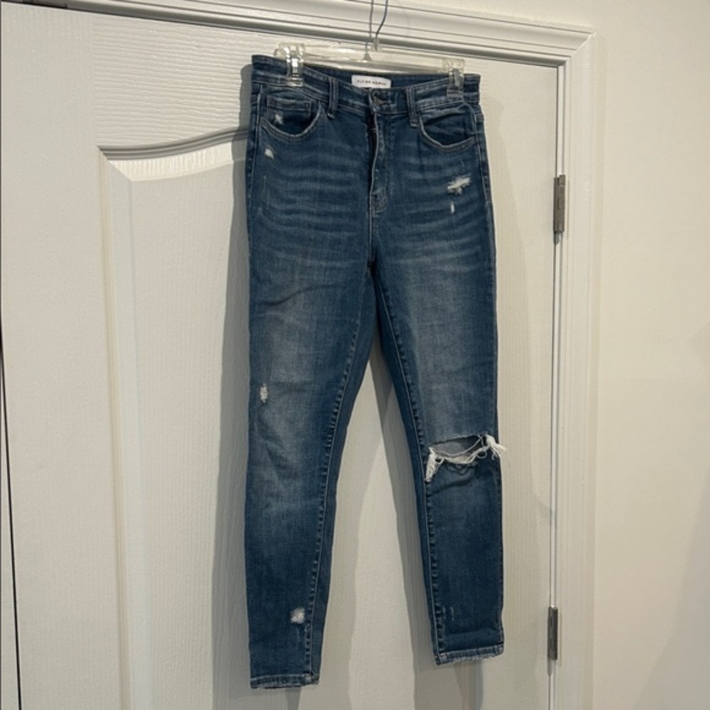 FLYING MONKEY Dark Blue Ripped Skinny Jeans